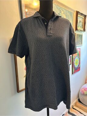 Rodd & Gunn Navy Micro-Striped Polo- XL